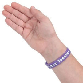 Really Good Stuff Happy Birthday from Your Teacher Silicone Bracelets - Set of 24