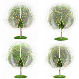 Garden Mesh Netting with Drawstring, 4 Pack, 3.28 Ft x 2.62 Ft, Pest Barrier for Fruits, Trees, Bushes, Vegetables