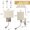 2-Pack Bedside Lights, Plug in Wall Sconce with Two USB
