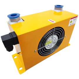 EQCOTWEA Hydraulic Oil Cooler 60L/min High Flow Air-Cooled Radiator, Aluminum Cooling System for Industrial Equipment, DC12V AH0608T
