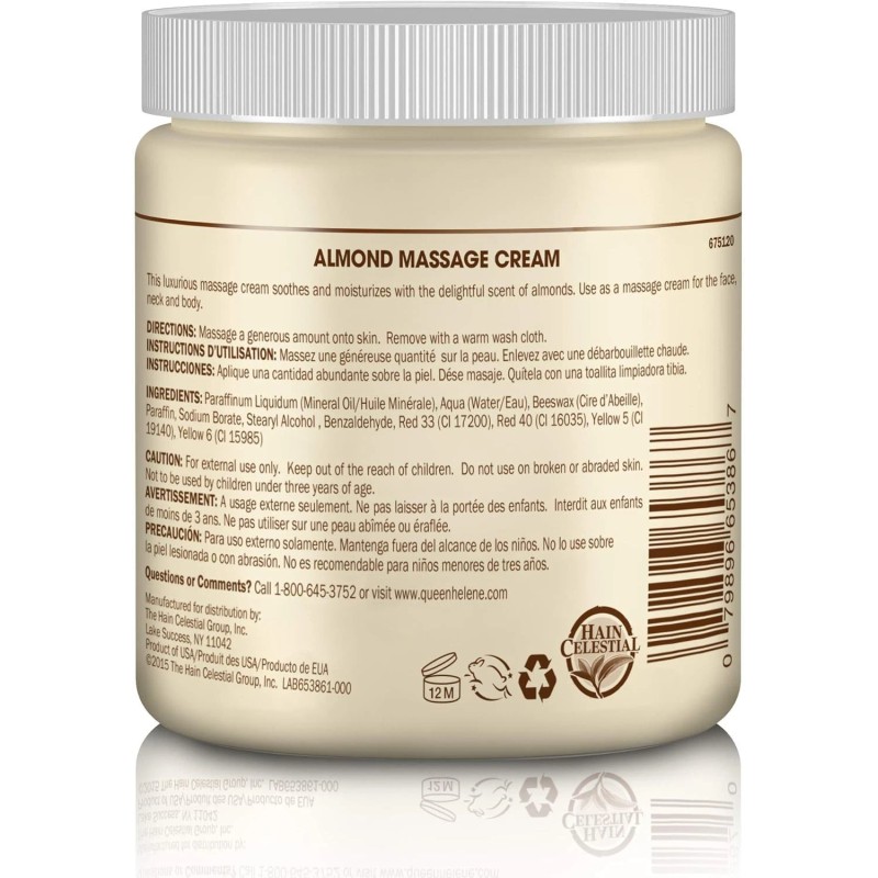 Queen Helene Professional Massage Cream, Almond, 15 Oz (Packaging May