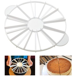 Marcador redondo para rebanar tartas y tartas, divisor de pasteles, cortador de tartas de queso, marcador de porción de doble cara, 10 o 12 rebanadas, funciona para tartas de hasta 40 cm de diámetro
