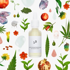 Studio Botanic Antioxidantienserum – antioxidative Gesichtspflege mit Granatapfel und Grüner Tee Extrakt – 30 ml Pipettenglasflasche – 100% Rein Natürlich – Zertifizierte Vegane Naturkosmetik