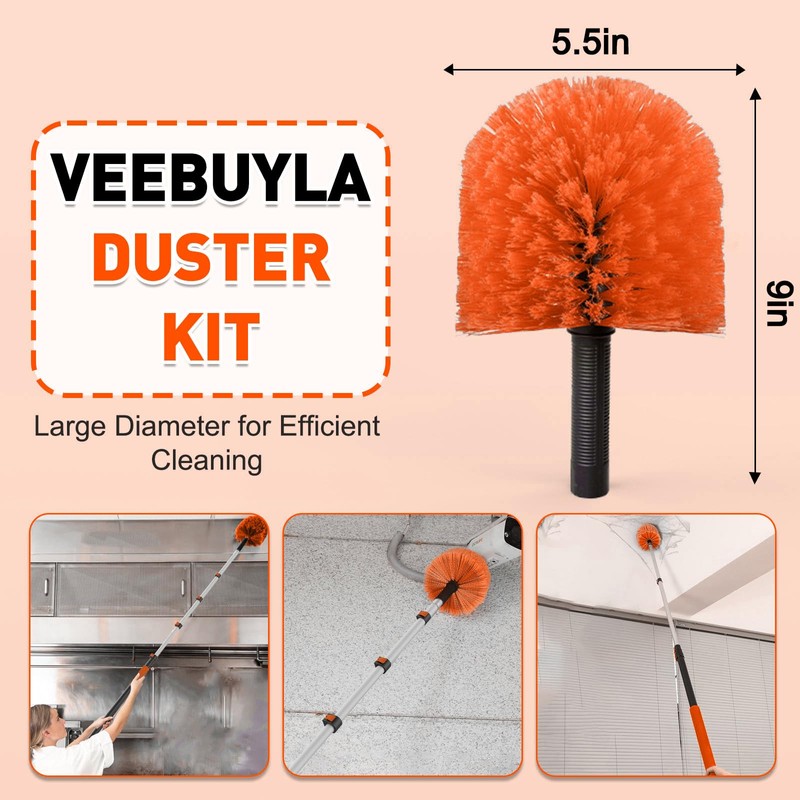 18FT Reach Cobweb Duster with Extension Pole - Spider Web