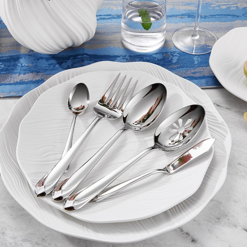 KEAWELL Premium Astra Flatware Set, 45-Piece Silverware Set for 8,