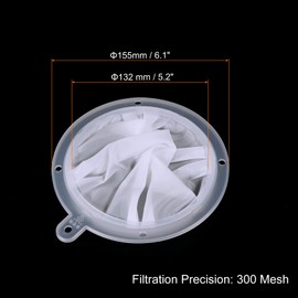PATIKIL 6.1" O.D. Food Filter Strainer, 300 Mesh Kitchen Mesh Filters Strainers Fine Mesh Sieve for Juice, Coffee, Soy Milk Filtration, White
