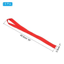 PATIKIL 16"x1" Soft Loop Tie Down Straps, 6Pcs 220lb Load Capacity 1100lb Breaking Strength Strap Loops for Securing ATV UTV Motorcycles Bikes Cargo, Red