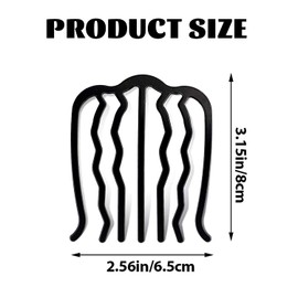 Hair Fork Clip,4pcs U Shape Hair Side Combs, Vintage Hair Side Combs Hair Clip Stick Hair Side Combs Updo Combs Hairstyle Hair Accessories for Women Girls(Black)