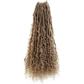 BOHO BABE Goddess Faux Locs with Curly Ends 24 Inch, Pre-looped, Boho Style, Honey Blonde Soft Distressed Locs with Curls (6 Packs, 27#)