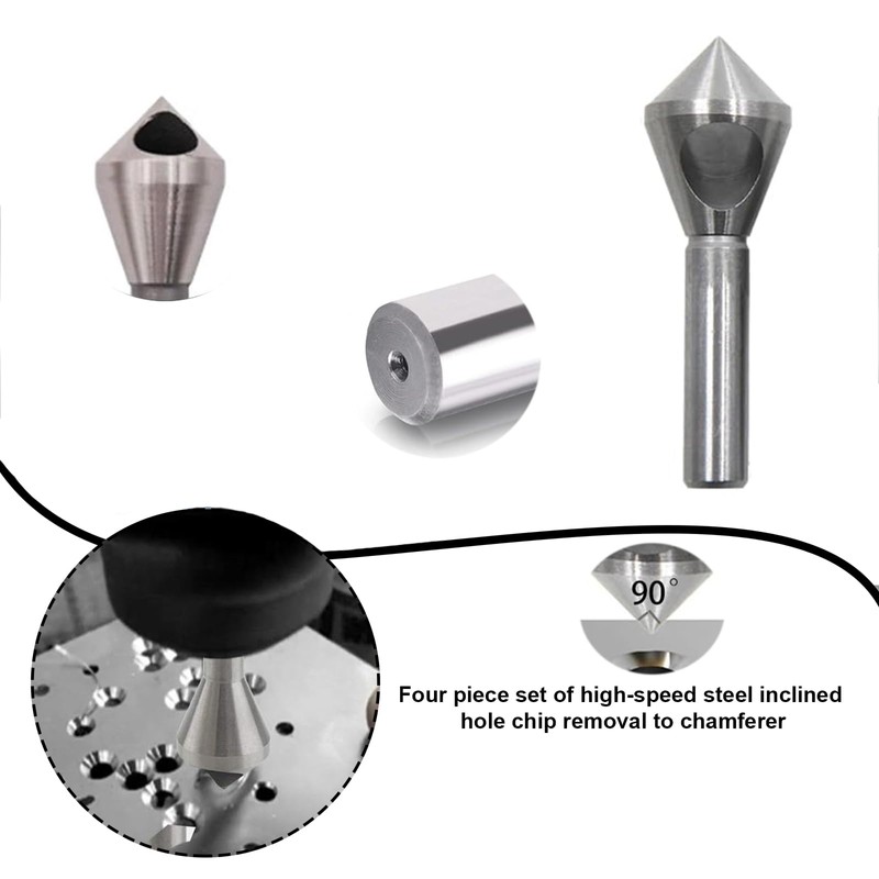 NIYATA 4Pcs Countersink Bit Set for Steel, Metal, Wood, Plastic,