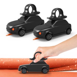 2-Pack Wrapping Paper Cutter with Wheels, Gift Wrap Cutter Tool for Birthday & Christmas, Straight Line Paper Roll Cutter for Holiday Gift Wrapping, Slider Cutter for Home & Office Use