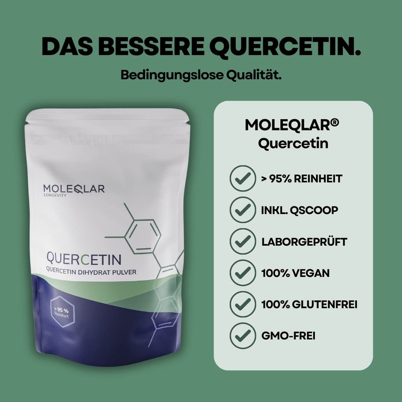 MoleQlar Quercetin Powder High Purity 60 g Vegan Premium Quercetin