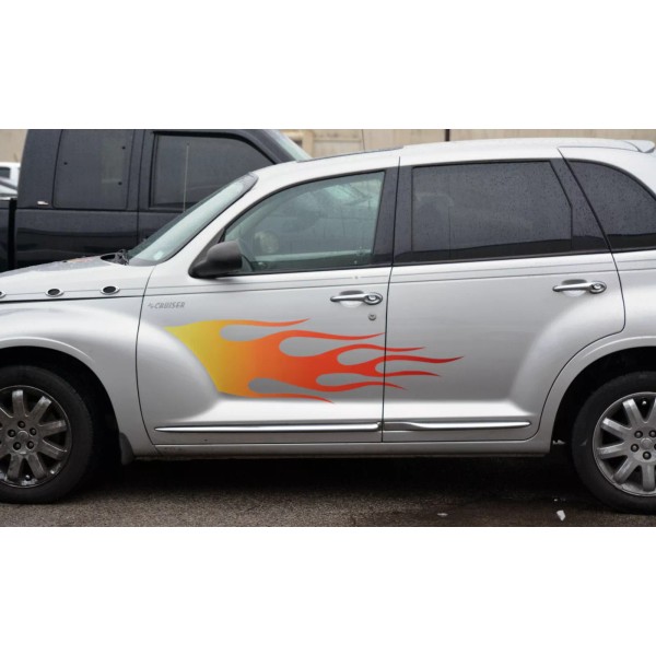 Unbranded PT CRUSIER FLAME FIRE Stripe Graphics Decal Also Fits