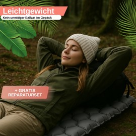 Backpacker's Journey Sleeping Mat - Ultralight Air Mattress with Small Pack Size, Ideal for Bike Packing, Camping & Outdoor - Inflatable Air Cell Mat, Lightweight & Compact (Grey)