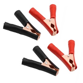 4Pcs Crocodile Clips,Small Crocodile Clips Jump Leads Heavy Duty Jump Lead Clamps 2 red and 2 Black Crocodile Clips Durable Power Cable Used for Ships Automobiles Trucks