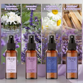SCENTORINI Lavender Air Freshener Spray, 4 Pack 10.14 oz Pillow Spray for Sleep, Aromatherapy Mist for Bedding Fabric, Room Spray Odor Deodorizer