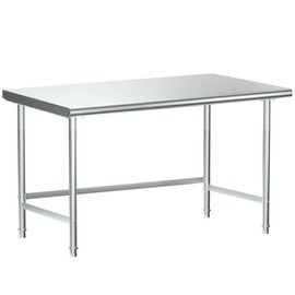 Treshin Open Base Stainless Steel Table 24" X 48", Commercial Heavy Duty Prep & Work Table for Kitchen, Restaurant, Home, Hotel, Laundry
