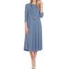 iconic luxe Women's Swing Midi Dress – 3/4 Sleeve Flowy
