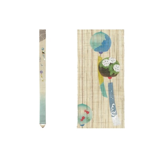 [Japanese interior] hand painted thin tapestry "wind chime" summer [four seasons] [wall hanging] [hemp] [Japanese style] [summer] [wind chime]