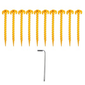 FGen 10pcs Threaded Nail Plastic Nail Tent Tent Canopy Picnic Mat Nail Stability Spiral Screw Assembly