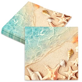 20 PCS Nautical Beach Napkins Wave water ripple paper towel Napkins Summer Beach Party Napkins Tropical Ocean Napkin for Summer Beach Birthday Baby Shower Bridal Shower Party Supplies