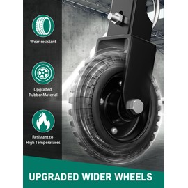 DOZAWA Gate Wheel for Metal Tube Gate, 6" Heavy Duty Casters for Metal Swing Gates 330lbs Capacity, Under Mount Sliding Gate Rollers for Farm Fence - 1 Pack