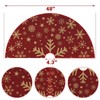 Christmas Tree Skirt 36 Inches(90cm), Gold Snowflakes Red Tree Skirt,