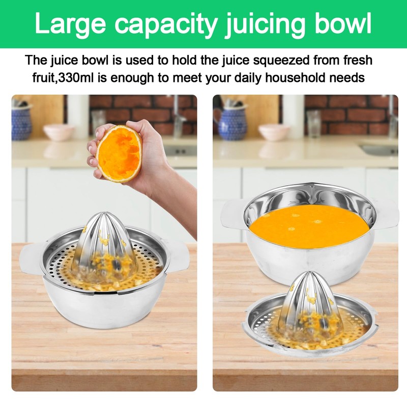 Lemon squeezer stainless steel, lemon squeezer hand press, diameter 13.8