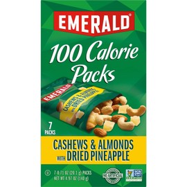 Emerald Nuts Cashews and Almonds with Dried Pineapple, 100 Calorie Packs, 7 Count, 4.97 Oz (Pack of 3)
