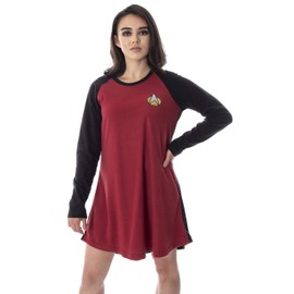 INTIMO Star Trek The Next Generation Women's Juniors Picard Raglan Nightgown Sleep Shirt Pajama Top (XL)