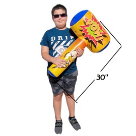 AMERICAN WIT Huge Super Hero Inflatable Bopper (30" x 17") Inflate Hammer, Mullet for Play Fights and Action (4 Pack)
