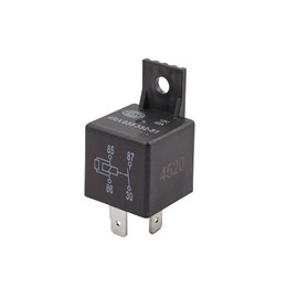 HELLA 4RA 933 332-511 Relay, main current - 12V - 4-pin connector - Wiring Diagramme: S2 - Plug: B - Normally Open Contact - Colour: Black - with holder