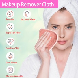 BloomSesame Microfibre Make-Up Cloth, Reusable Microfibre Face Cleansing Cloth, Makeup Remover Cloth, Orange (13 x 13 cm, Pack of 12)