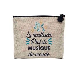 Canvas Bag - Le Best Le Meilleur du Monde Passion Work Leisure Sport Collegue Family - Linen Look Cosmetic Bag - Toiletry Bag - Purse, Music - F, Cosmetic bag