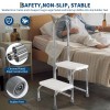 Step Stool with Handle and Non Skid Rubber Platform for