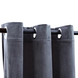 Gecheer Blackout Curtains with Rings 2 pcs Anthracite 37" x 84" Velvet SH141693A