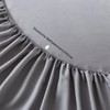 bienDo Fitted Sheet 140 x 200 cm, Grey, Bamboo Silk,