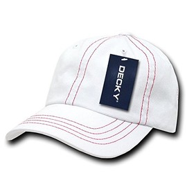 DECKY Contra Stitch Washed Polo Cap, Stone/Navy