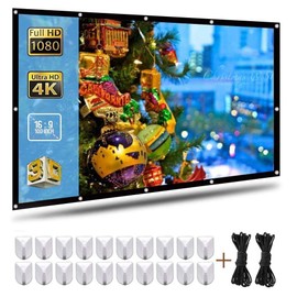 Projector Screen 100 inch 16:9 HD Foldable Anti-Crease Portable Projection Movies Screen for Home Theater Outdoor Indoor Support Double Sided Projection