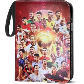 Football Trading Card Album, 400 Card Capacity, 50 Pages, Zip Closure