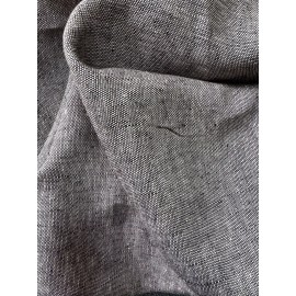 T.D.I. 100% Linen Fabric Yarn Dyed Two-Tone Black/White Heavy Weight 7.5 Oz By the Yard