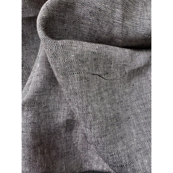 T.D.I. 100% Linen Fabric Yarn Dyed Two-Tone Black/White Heavy Weight