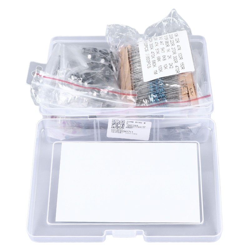 1500PCS Electronic Component Kit Resistors Transistors Ceramic Electrolytic Capacitors LED