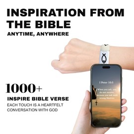 Lusinus Daily Bible Verse Bracelets for Men & Women - Christian Scripture Bracelet with NFC Tap to Scan Bible Verses - Jesus Bracelet - Inspirational Faith Gift - Christian Gifts For Women, Christmas Gifts For Women, Bible Accessories Women,Christmas Gif
