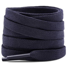 YFINE Flat Waxed Shoe Laces: Sneakers Shoelaces for Men&Women Boot - 2 Pair, 11 Dark Blue, 47 Inch (120CM)