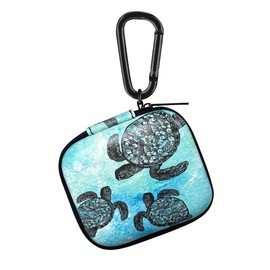 WIRESTER Portable Wireless Headphone Case, Earphone Storage Bag Carrying Case, Earbud Holder with Carabiner Compatible with Raycon Fitness Bluetooth True Wireless Earbuds - Ocean Sea Turtles