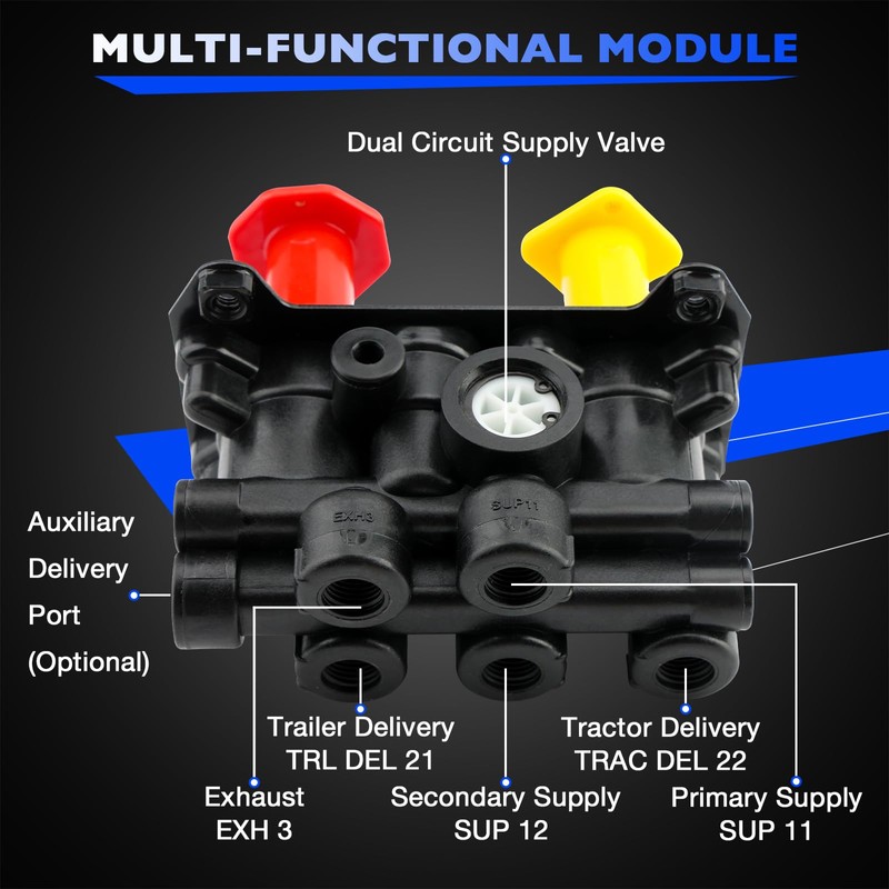 800519 MV-3 Dash Air Brake Control Valve, 1/4" NPT Ports