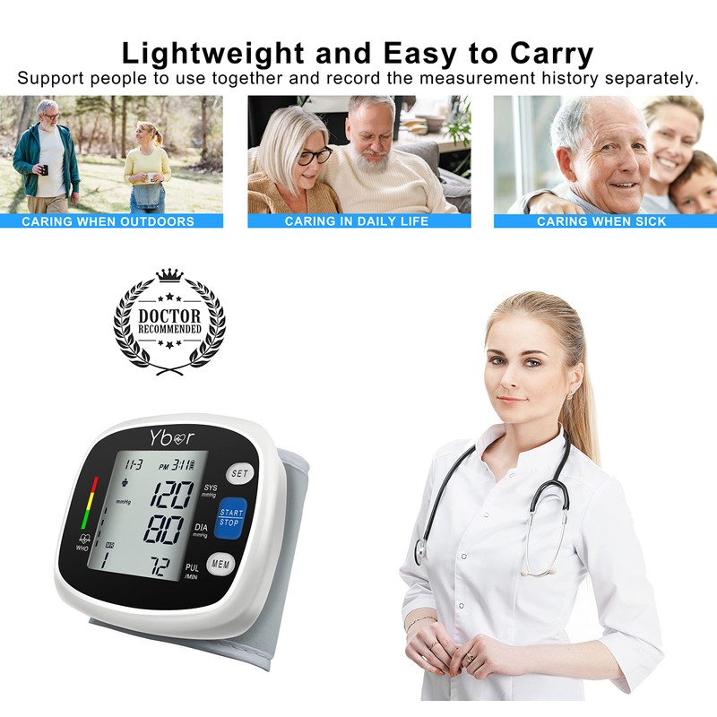 Automatic Blood Pressure Monitor 2.4" Extra Large LCD Display &