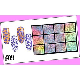 Hollow Stencil & 3D Decal Daisy Rose Stripes Flowers Butterfly Nail Stickers 9 for Nails Design Nail Art Stickers Decals Supplies Manicure Tips Sticker Colorful for Nail Decorations