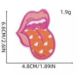 Unbranded ROLLING STONES - HEART TONGUE & LIPS - Embroidered Iron-On Patch